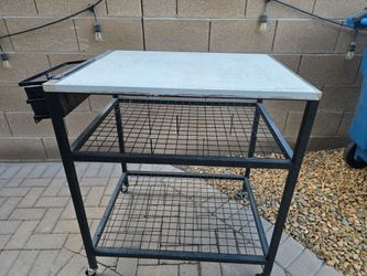 Metal Rolling Cart with Wire Shelves