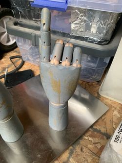 Pair of Articulated Hand Display Models with Base