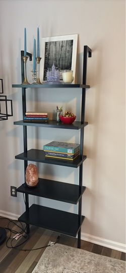 Black wall anchor 5 tier bookshelf