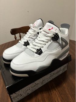 Jordan 4 white cement basketball sneakers size 10.5