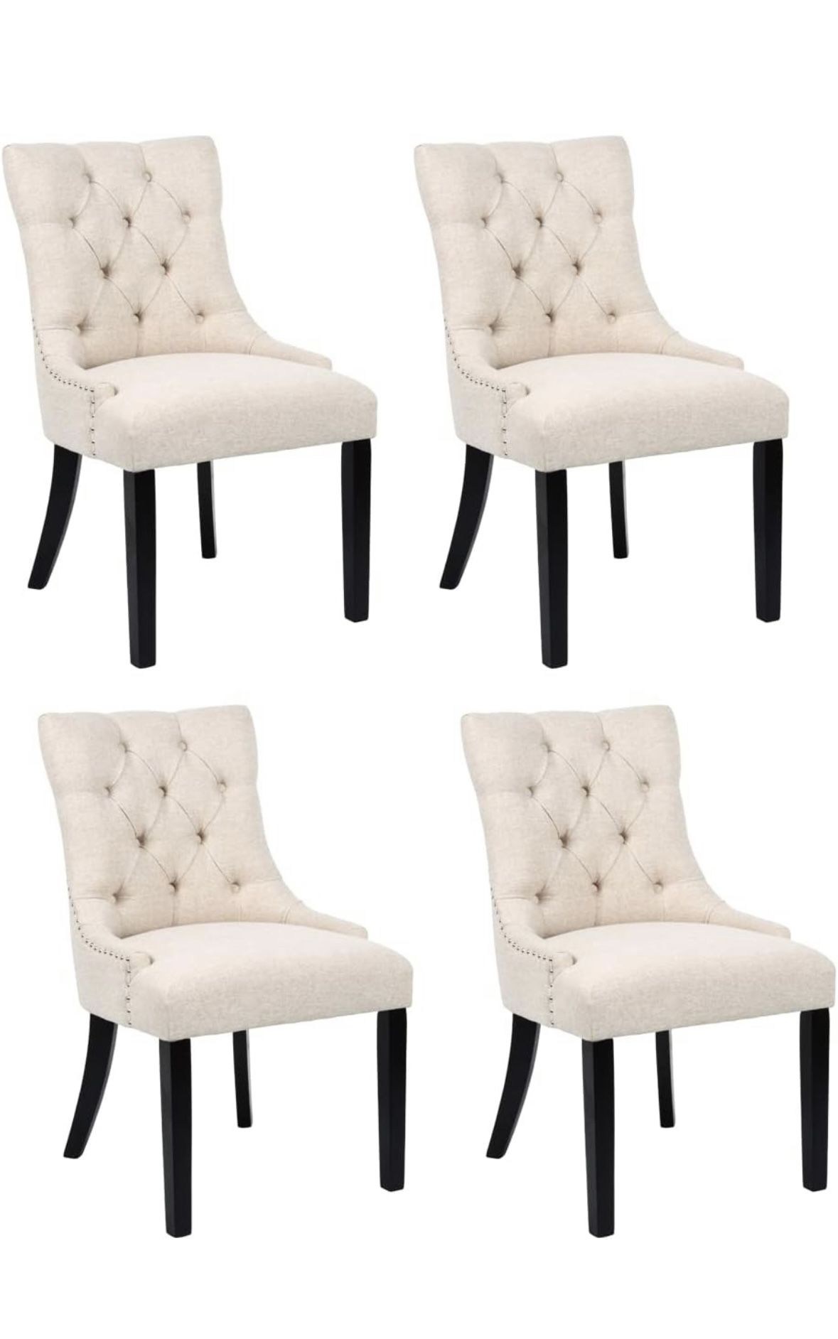 Upholstered Linen Chairs (set Of 4)