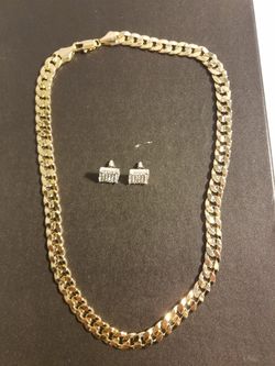 14k gold filled Cuban chain combo!
