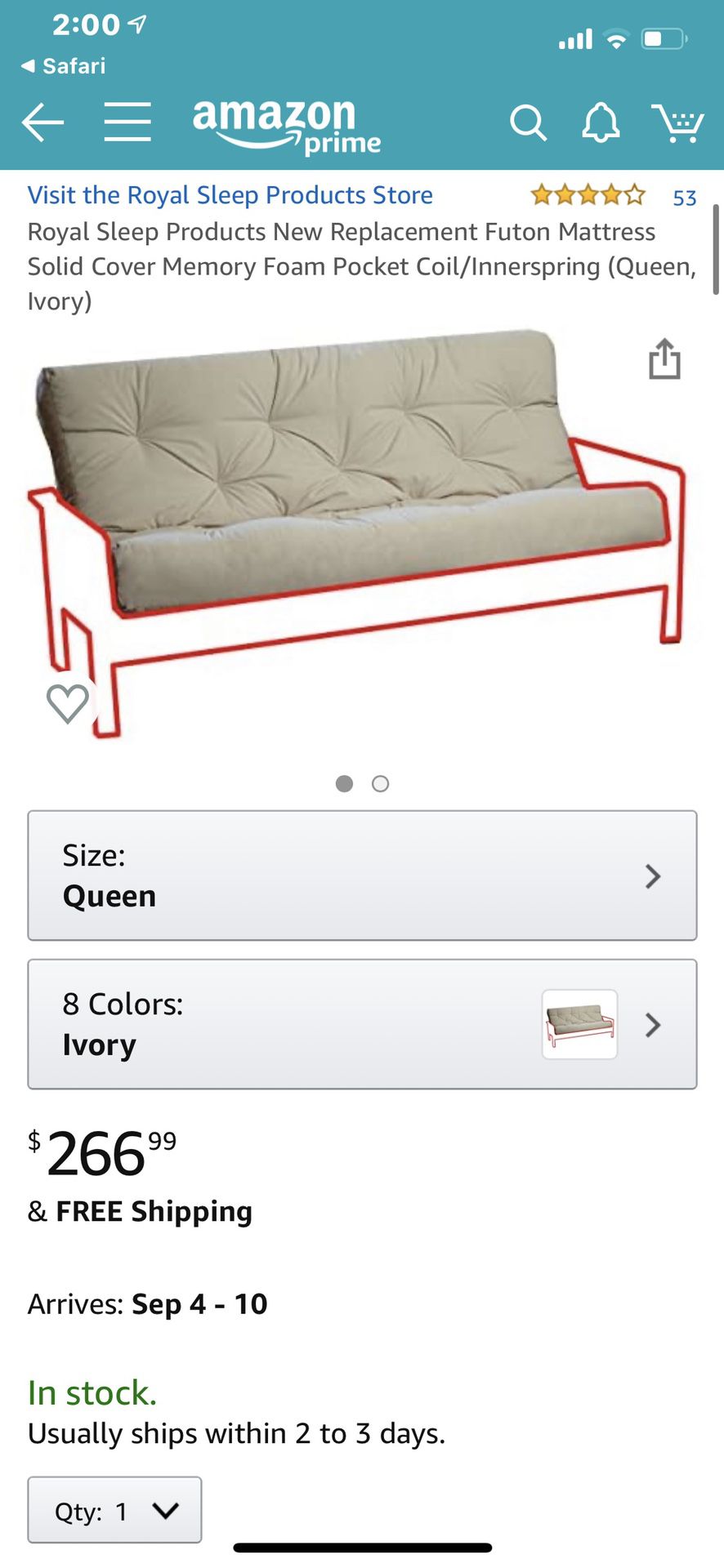 Queen futon mattress