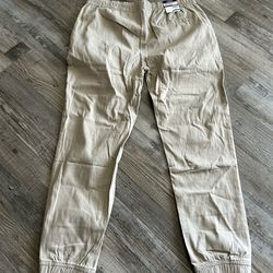 IZOD Joggers Boys XL(40-42) Khaki Approved Schoolwear Stretch New