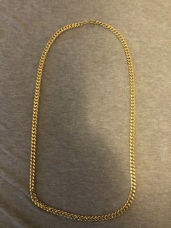 Vintage Monet Gold Tone Round Cuban Link Chain Necklace