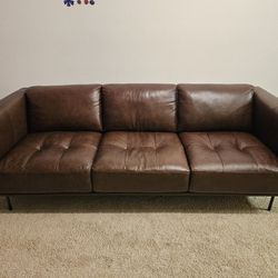Saddle Brown Leather Sofa