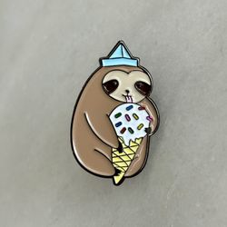 Sloth Ice Cream Enamel Pin