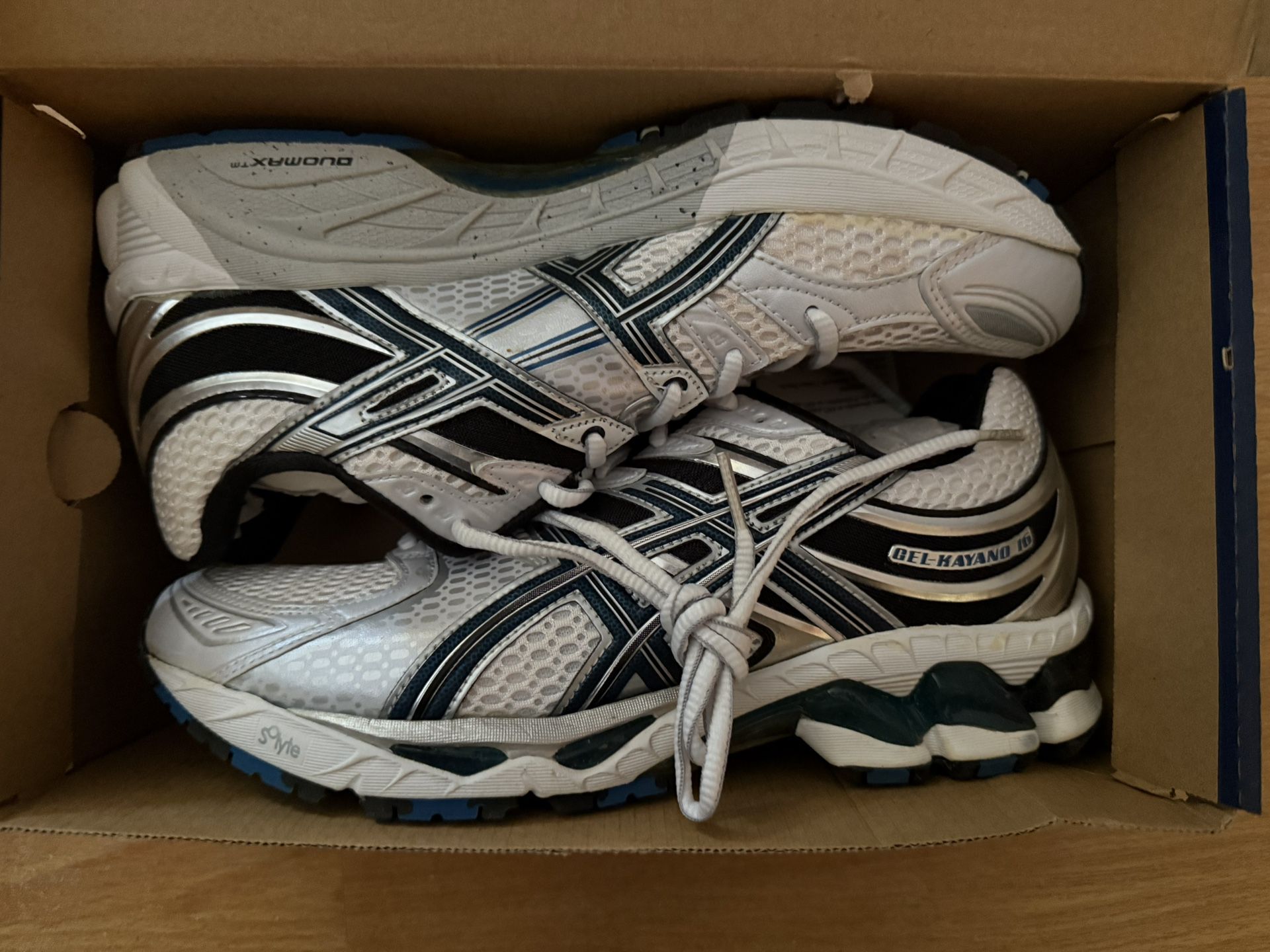 NEW Vintage Asics Gel Kayano 15 Mens Sneaker Sz 8.5 Blue White Silver Shoes KIKO Kith