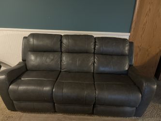 Real Leather Black/charcoal Couches