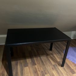 Black glass table