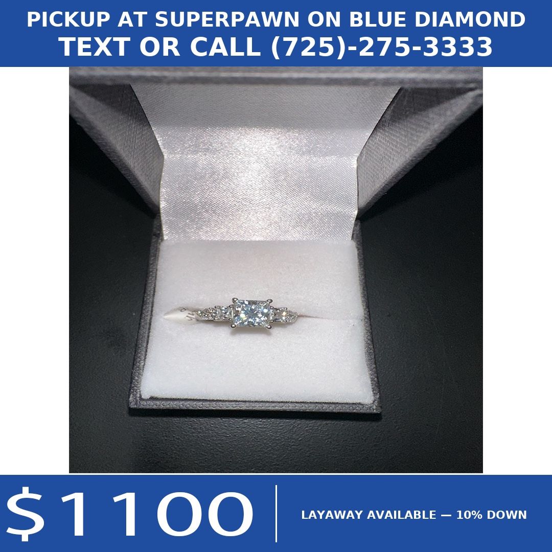 Platinum Princess-Cut Lab Diamond Ring – Size 4.5 (6.2 Grams) — Free Resizing — Ask for David