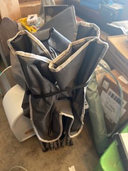 Folding Camping Cot Gray Fabric
