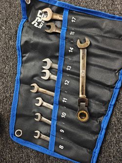 Metric Combination Wrench Set with Roll Pouch