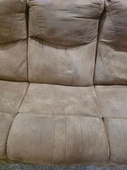 Brown Suede 3-Seat Recliner Sofa
