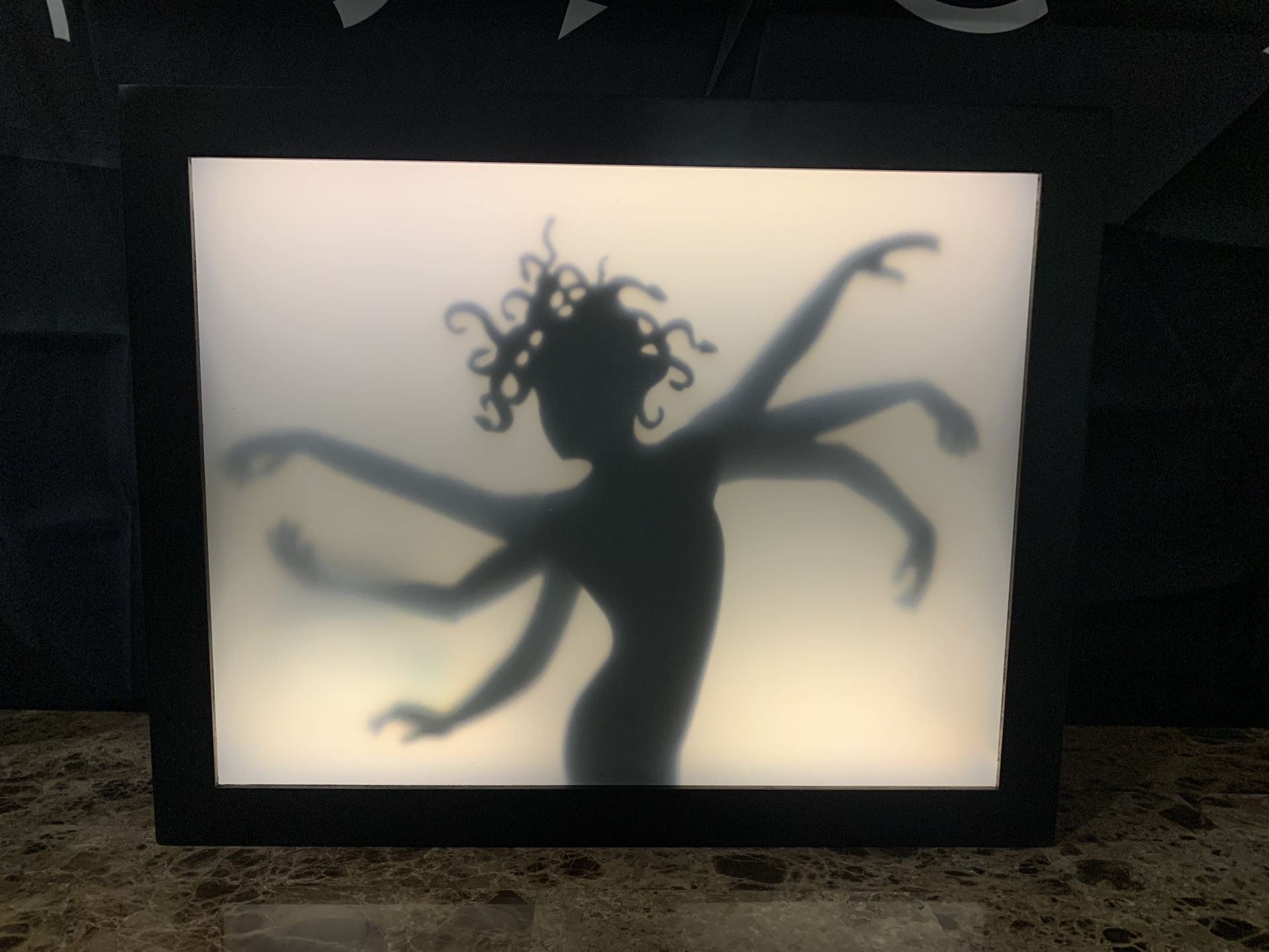 Grandin Road, Animated Six Arm Lady Shadow Box Halloween Decor Prop