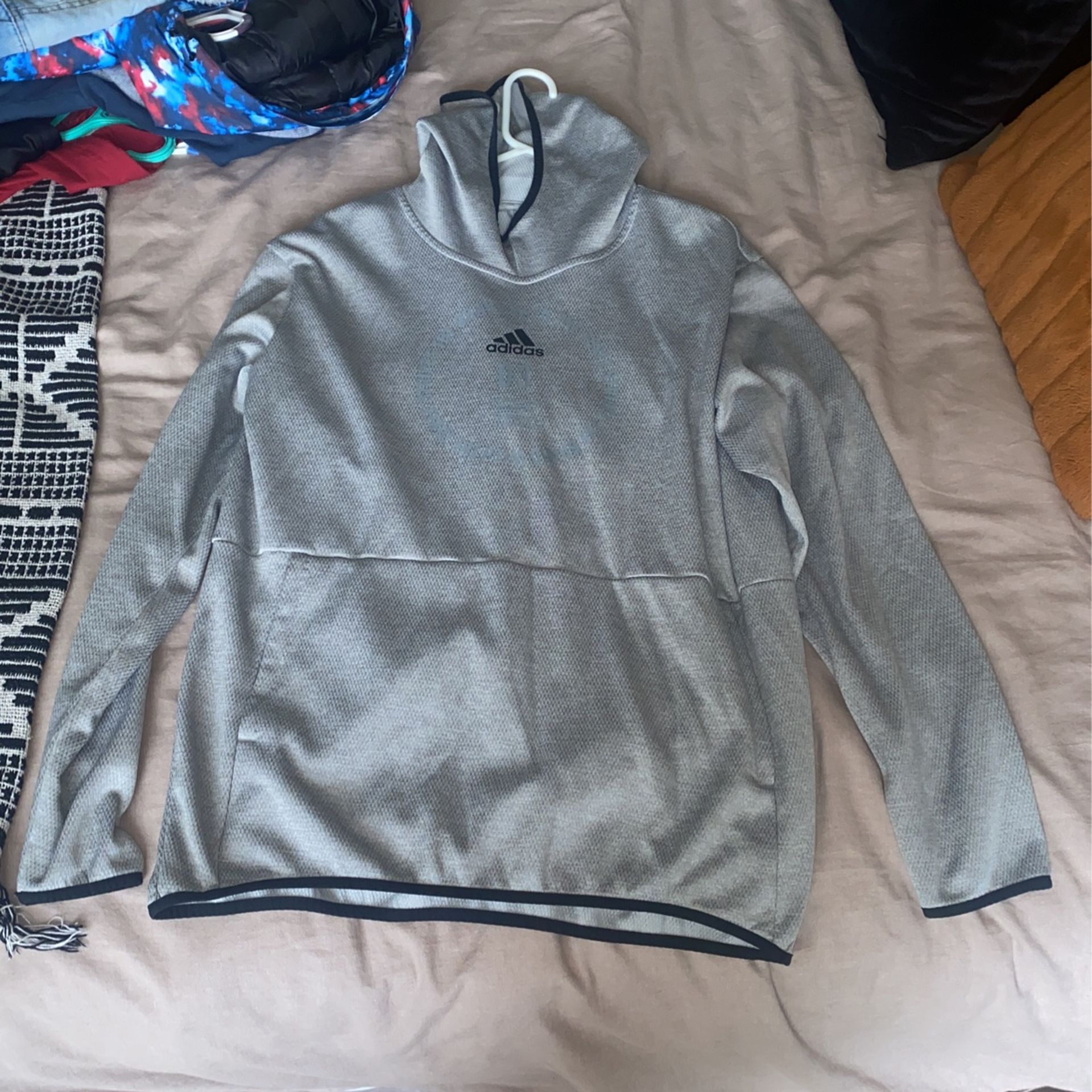 ADIDAS GREY HOODIE MENS SIZE XL