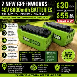 Battery-Greenworks-2 New Greenworks 40V 6000mAh Batteries – $30 Each or Both for $55