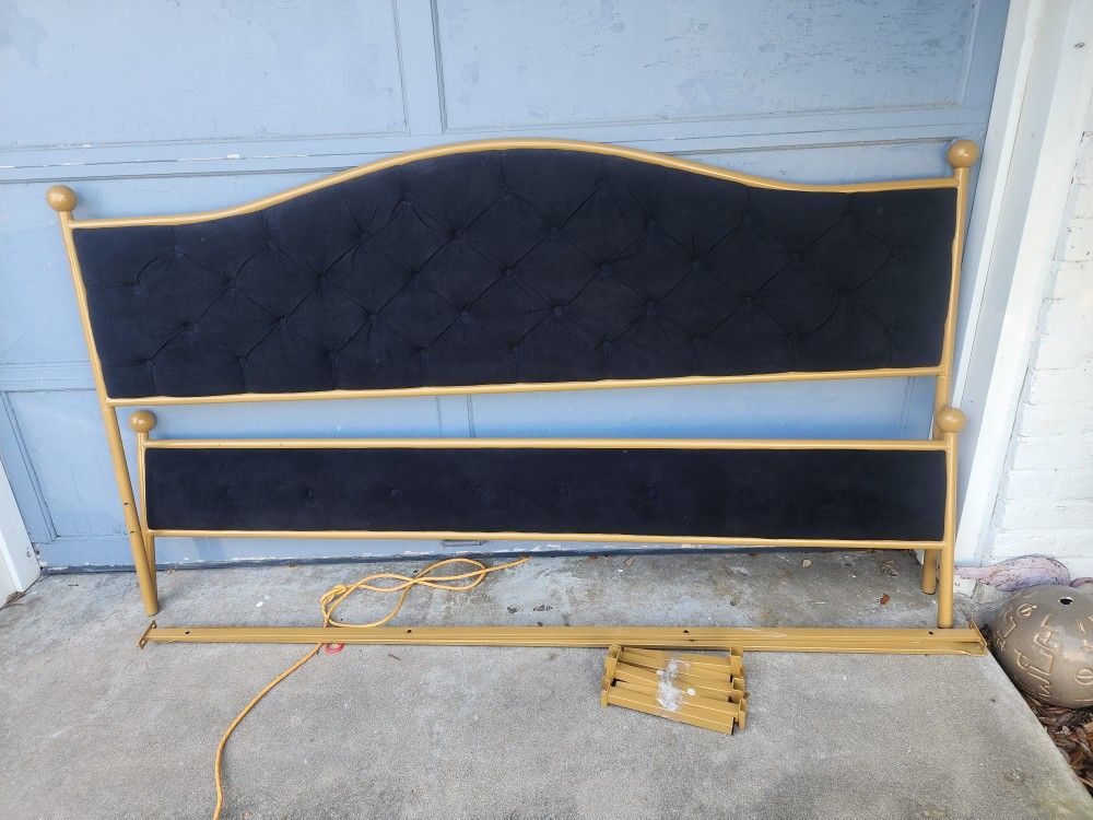 King Size Head Board and footboard Only!!!                Missing Parts To The Frame 