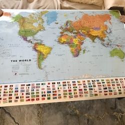 Laminated World Map.