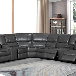 Madrid Leather Sectional Couch