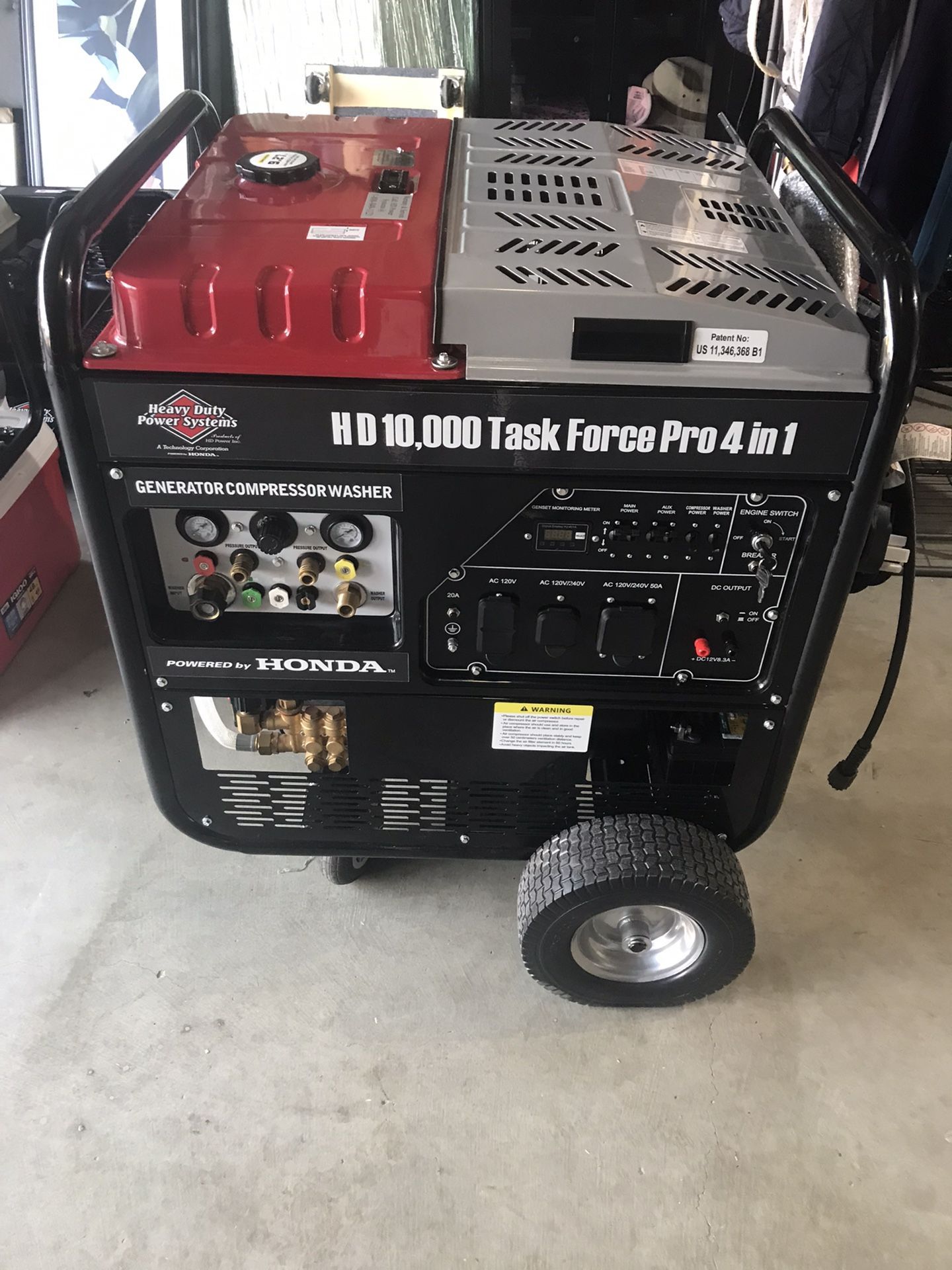 Honda 10,000 Watt Task Force 4 In 1 Generator,Pressure Washer,Air Compressor,Battery Charger