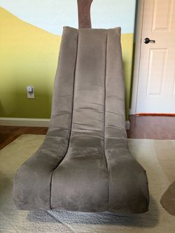 Gray Suede Floor Gaming Rocker Chair