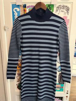 Like New Blue Micheal Kors Polyester Long Sleeve Women’s Dress size M