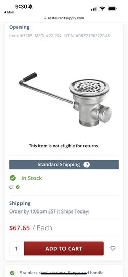 Stainless Steel Twist Handle Waste Valve With Overflow Outlet