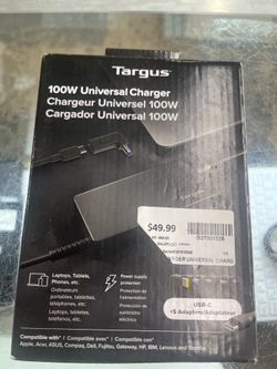 Targus 100W Universal USB-C & Legacy Charger, With 5 Interchangeable Tips