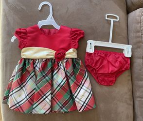 Infant Holiday Dress (Size 3-6 Months) With Diaper Cover 