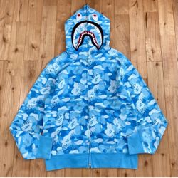 Bape Full Zip Shark Camo Hoodie