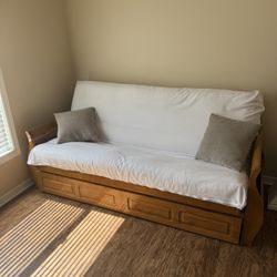 Wood Futon, Mattress and cover