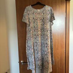 LuLaRoe Asymmetrical Short Sleeve Maxi Dress 3 XL