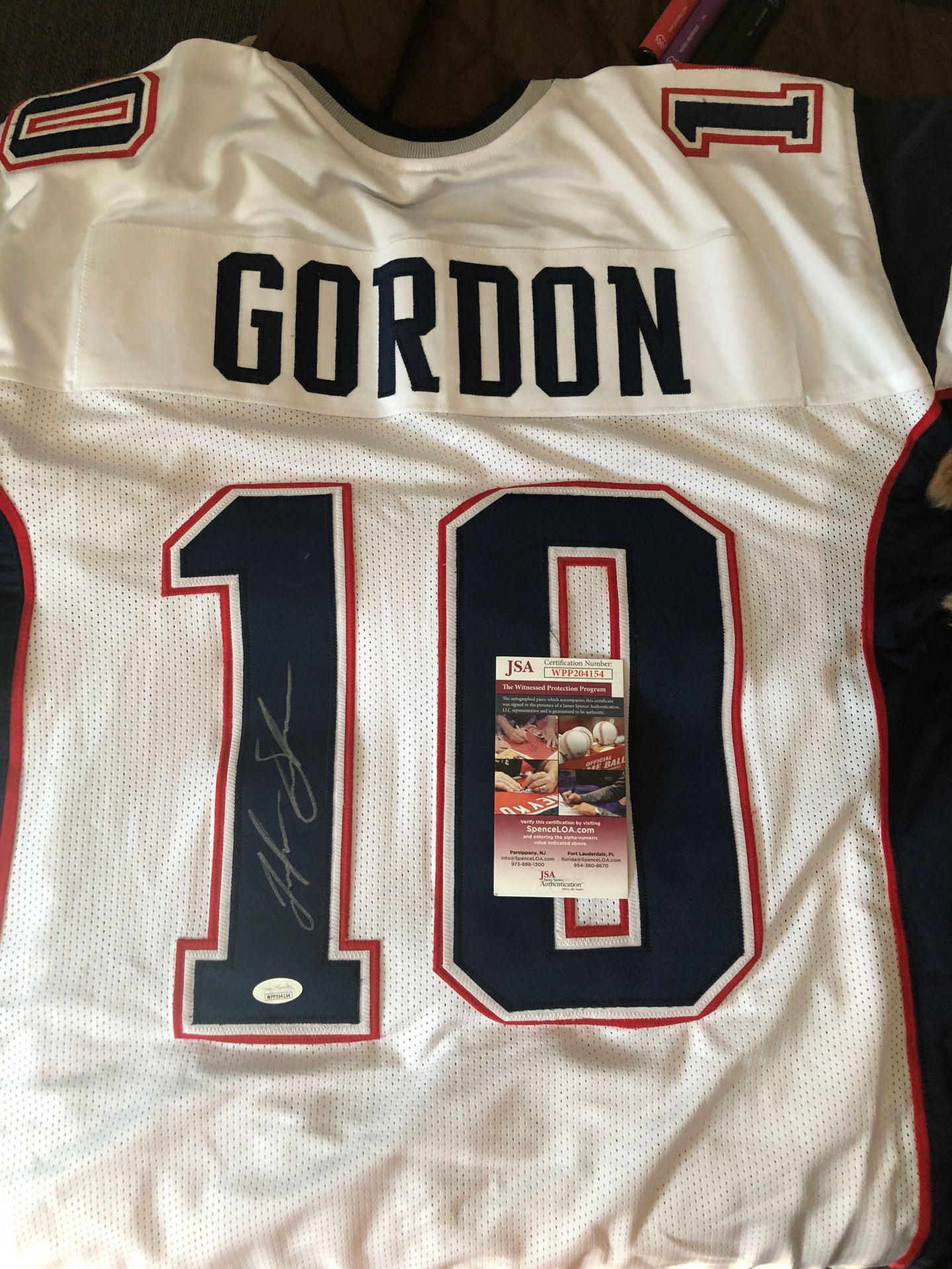 Patriots autographed Josh Gordon jersey