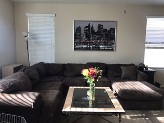 Brown sectional couch