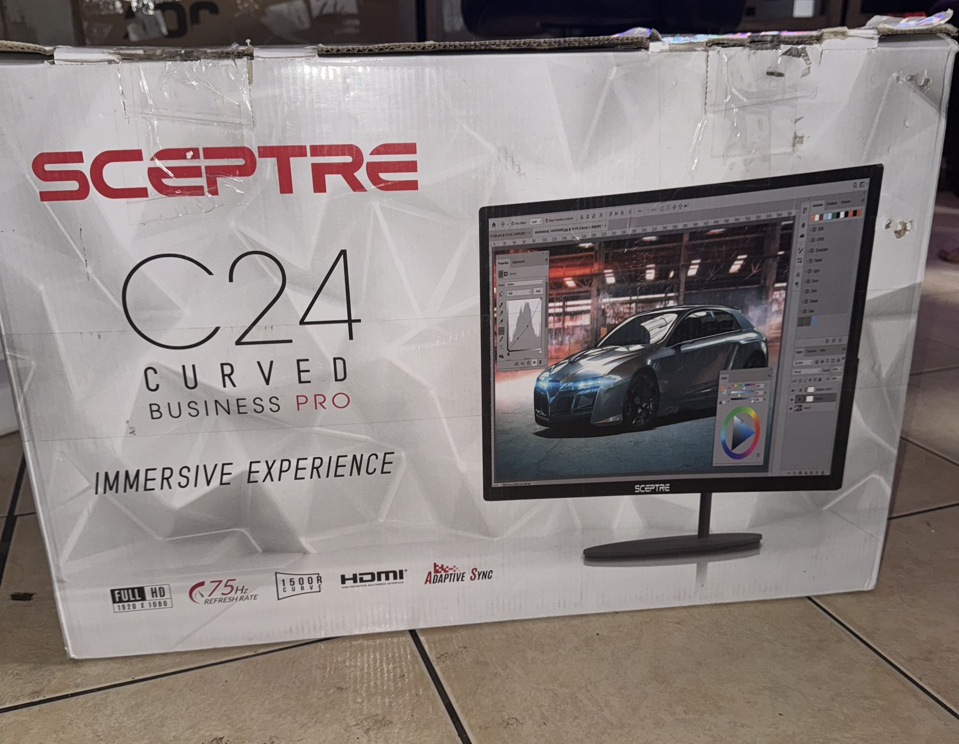 SCEPTRE 24” Curved Monitor 75hz