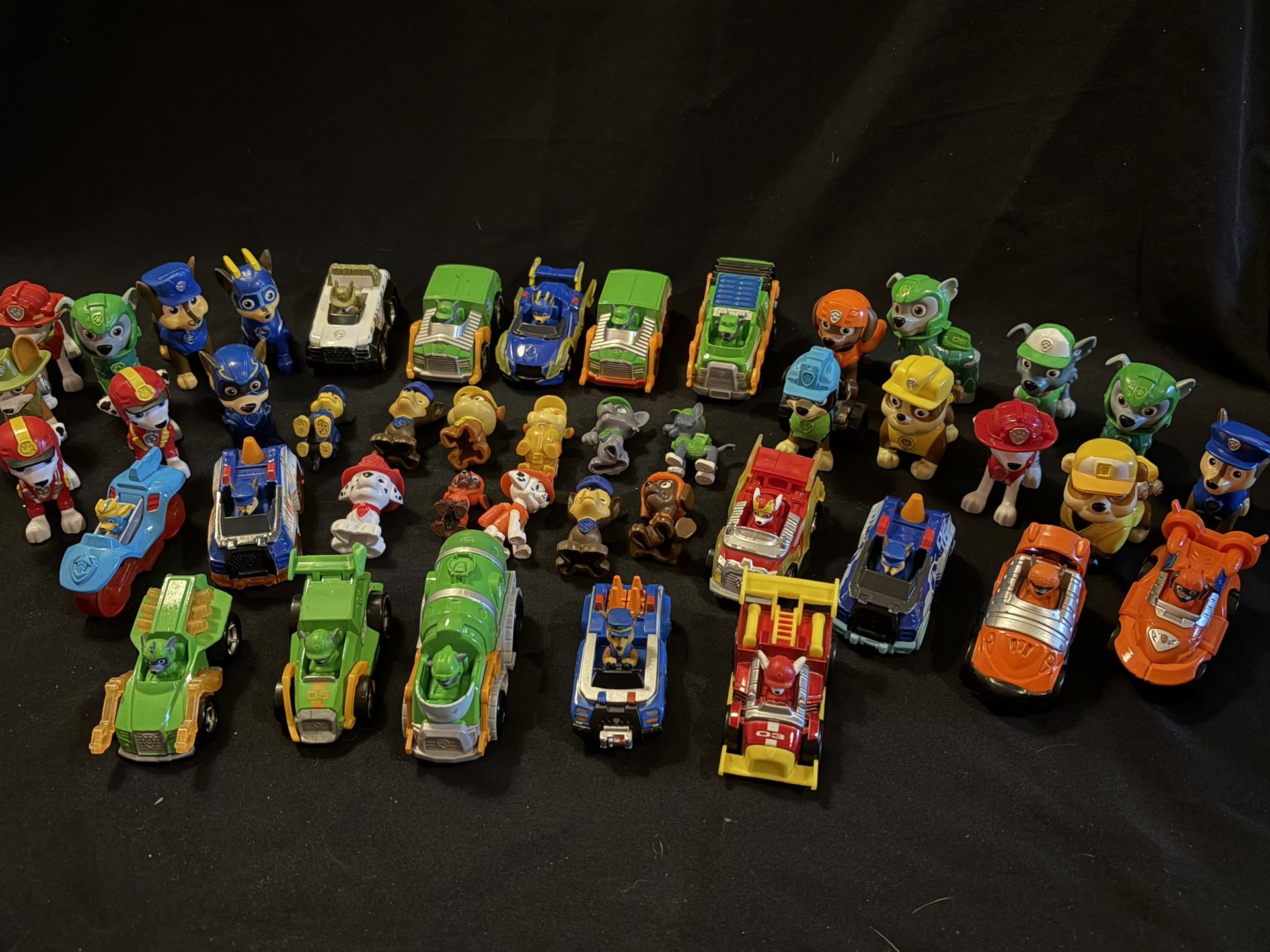 Paw Patrol Figurines and Cars- set of 45- Mixed Group- LOTL