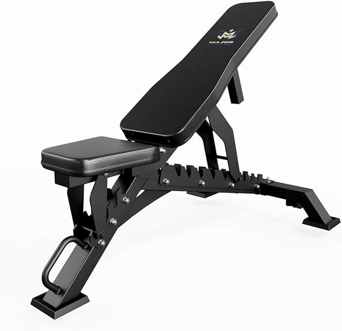 MAJOR FITNESS Weight Bench, Adjustable Workout Bench for Strength Training, Bench Press, and Full-Body Workouts for Home Garage Gym 
