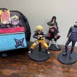 Naruto Bundle Action Figures And Backpack