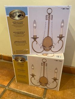 New In Box Two Hampton Bay Estelle 2 Light Wall Sconce 361-763