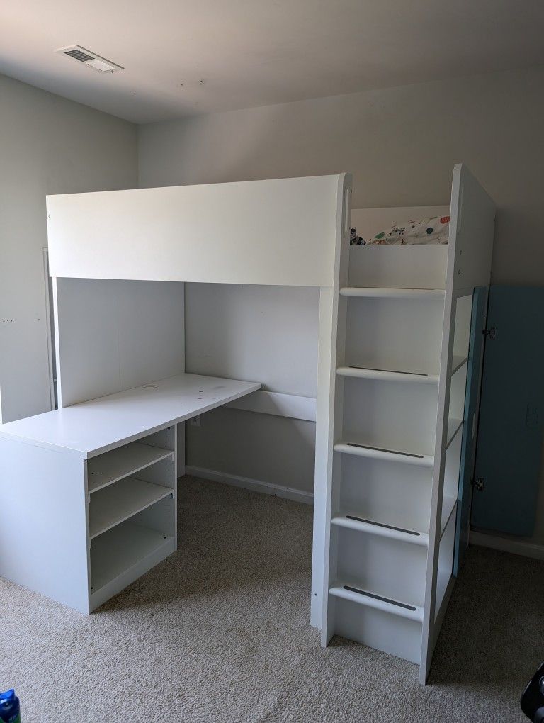 IKEA bunk bed with desk