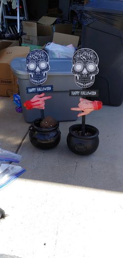 Halloween party directional signs