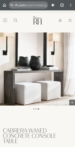 Restoration Hardware Cabrera Concrete console table