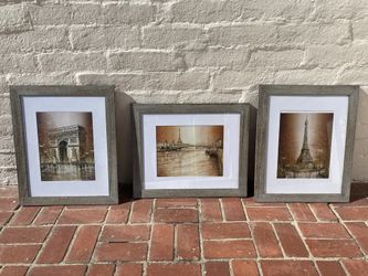 3 Paris Scenes Framed Prints