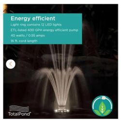Total Pond 400-GPH Floating Fountain with White Lights

