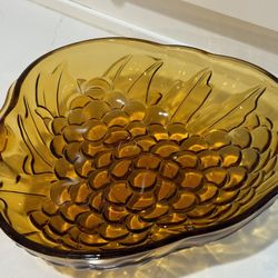 Indiana Amber Glass Fruit Bowl