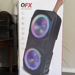 QFX DUAL 12” BLUETOOTH RECHARGEABLE SPEAKER WITH LED PARTY LIGHTS 