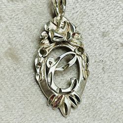 C Sterling Silver Charm Pendant