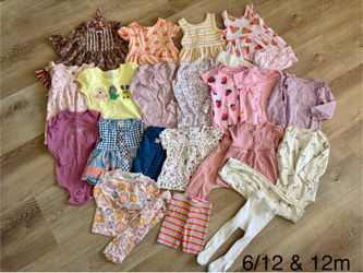 6/12 & 12m Baby Girl Clothing Lot