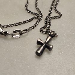 Retired James Avery St Theresa Cross Pendant Necklace 